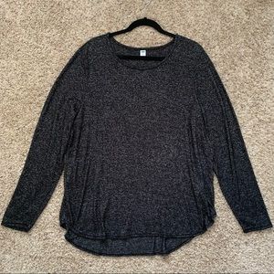 Old Navy Heather Black Plush-Knit Long Sleeve Top
